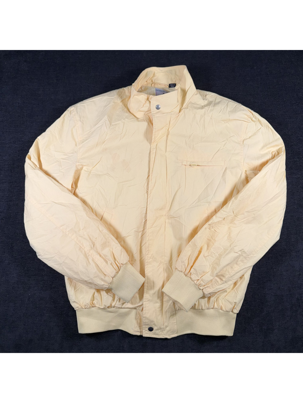 Members Only Grand Prix Light Yellow Cotton Bomber Jacket Size 40